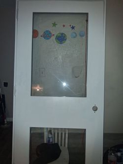 New prehung 36x80 top and bottom double pane insulted 2 panel glass fiber glass RH