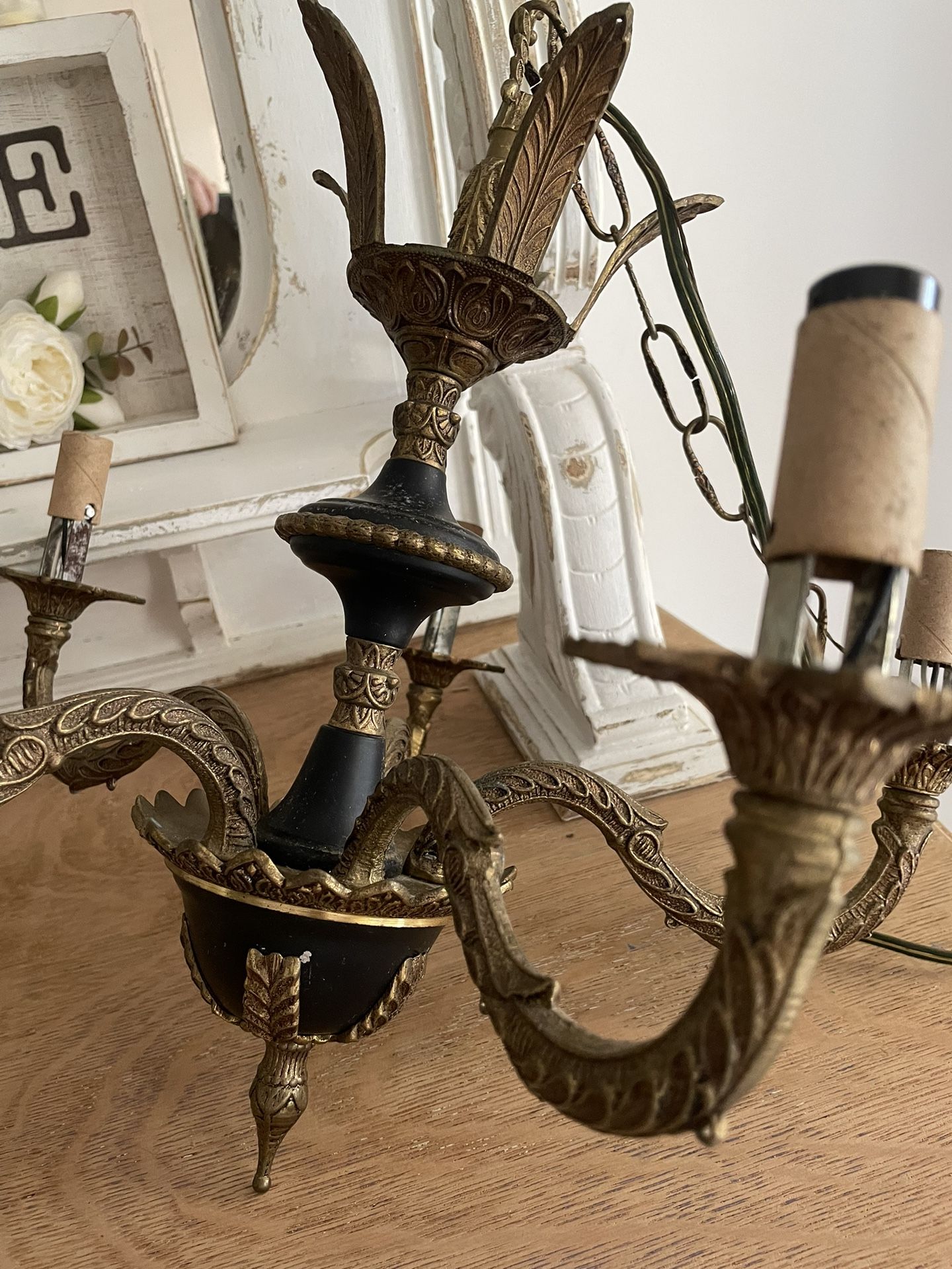 Antique Brass Chandelier 