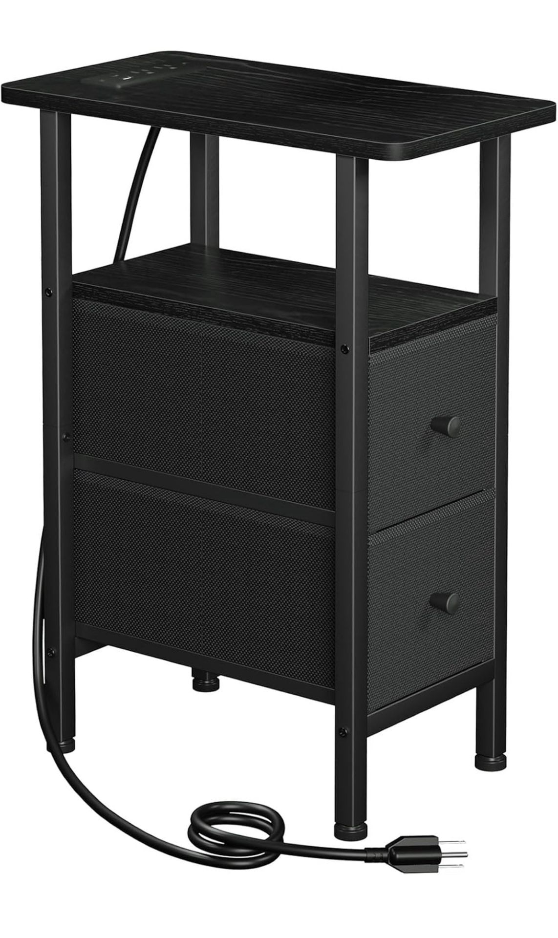 Narrow End Table Living Room with Charging Station K(134)