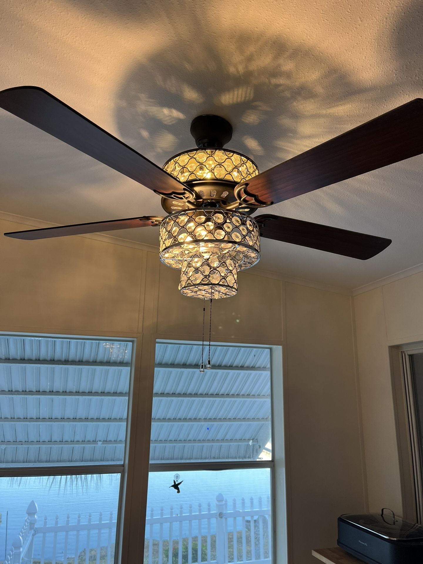 Ceiling Fan with Crystals