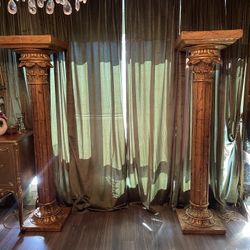 Pair of Antique/Vintage Gilded Columns Floor Lamps 
