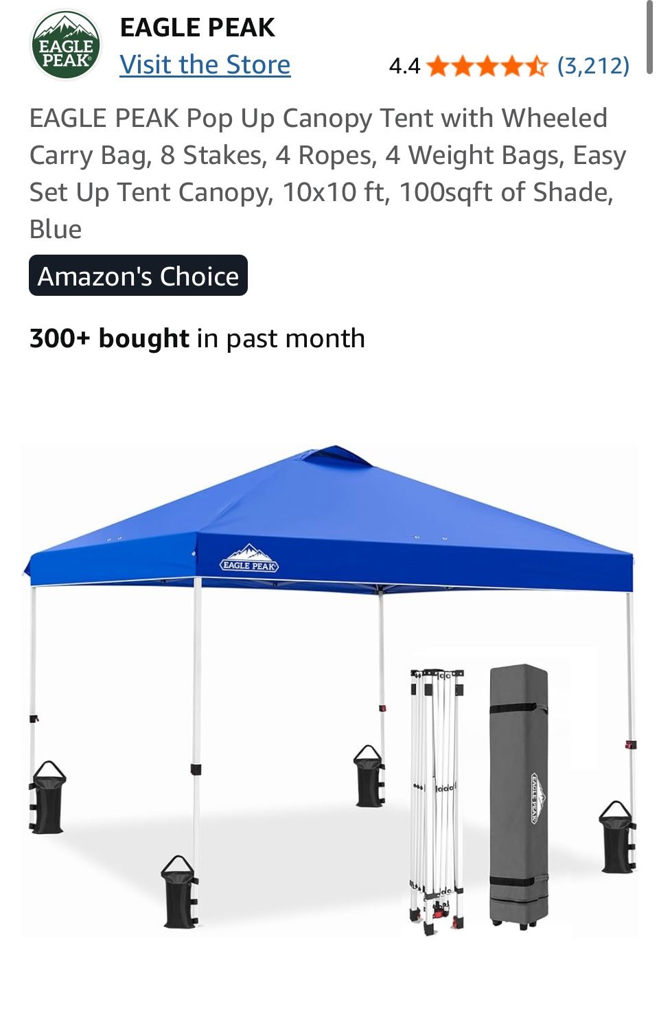 10x10 Pop Up Canopy Easy Up