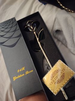 24K Golden Rose with Certificate and Box