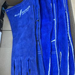 Blue Thunder Welding Gloves (Kevlar Sewn) – New, Heavy Duty