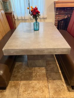 Concrete Cement kitchen dining Table with Bench