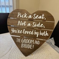 Wedding Heart Shaped Sign New
