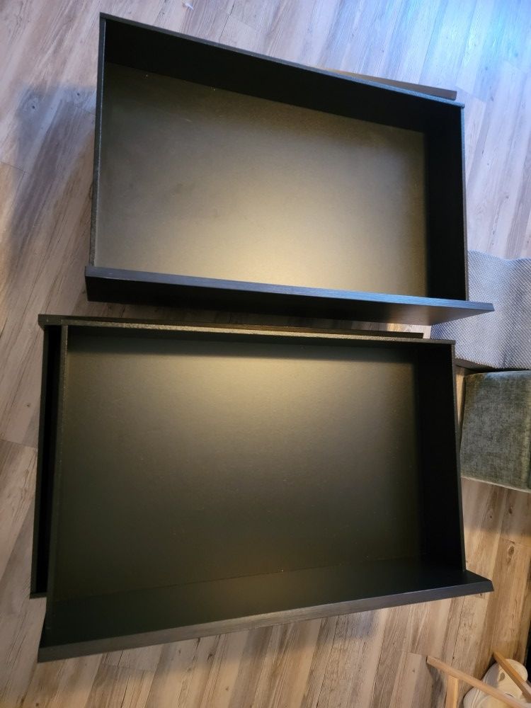 Ikea Malm Underbed Storage Box Dark Brown Veneer Queen/King - 4 Pack