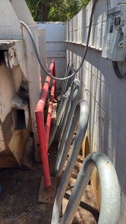 Bike rack and metal railing