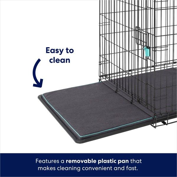 Frisco Heavy Duty Enhanced Lock Dog Crate Kit 2-door 48" Teal