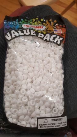 white pony beads