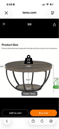 Gray round coffee table