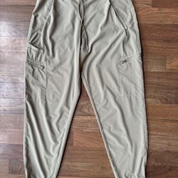 Athleta Womens Travel Venture High Rise Tapered Jogger Pant Athleisure Beige 8