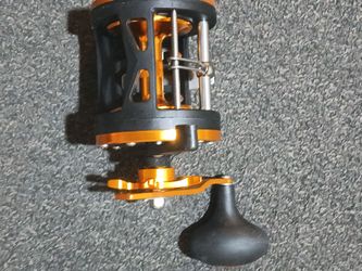 Conventional Trolling Fishing Reel Black and Gold