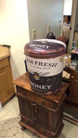 Farm fresh Honey bucket stool storage
