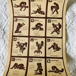 1971 Zodiac Horoscope Sex Position Poster