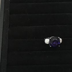 925 Amethyst And CZ Ring