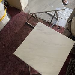 2 Marble End Tables