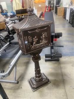 New assembled Mail Box Heavy Duty Mailbox Postal Box Security Cast Aluminum Vertical Pedestal Bronze
