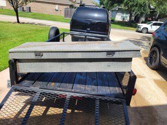 Heavily used aluminum tool box