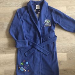 NEW Disney Toy Story Buzz Light Year Warm Cozy Fleece Robe Size 6-7