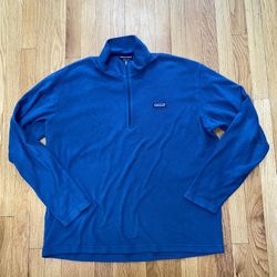 Patagonia Sweater Men’s XL Blue Fleece Pullover Zip Synchilla Lightweight *