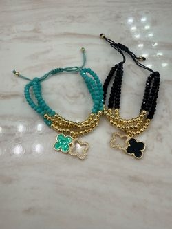 $17 each  Clover Charm crystal Beaded Bracelet