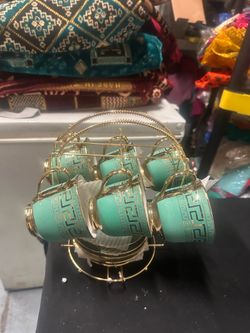 6 pcs set cups and saucers
