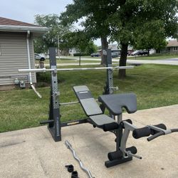 Olympic Weight Bench With Olympic Bars 