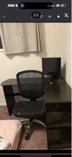 Black desk with chair