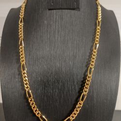 14K Gold Plated 18 Inch Chain Life Time Warrant  5mm