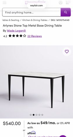 Stone Top Dining Table