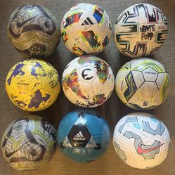 Nike Adidas and Puma Soccer Balls
