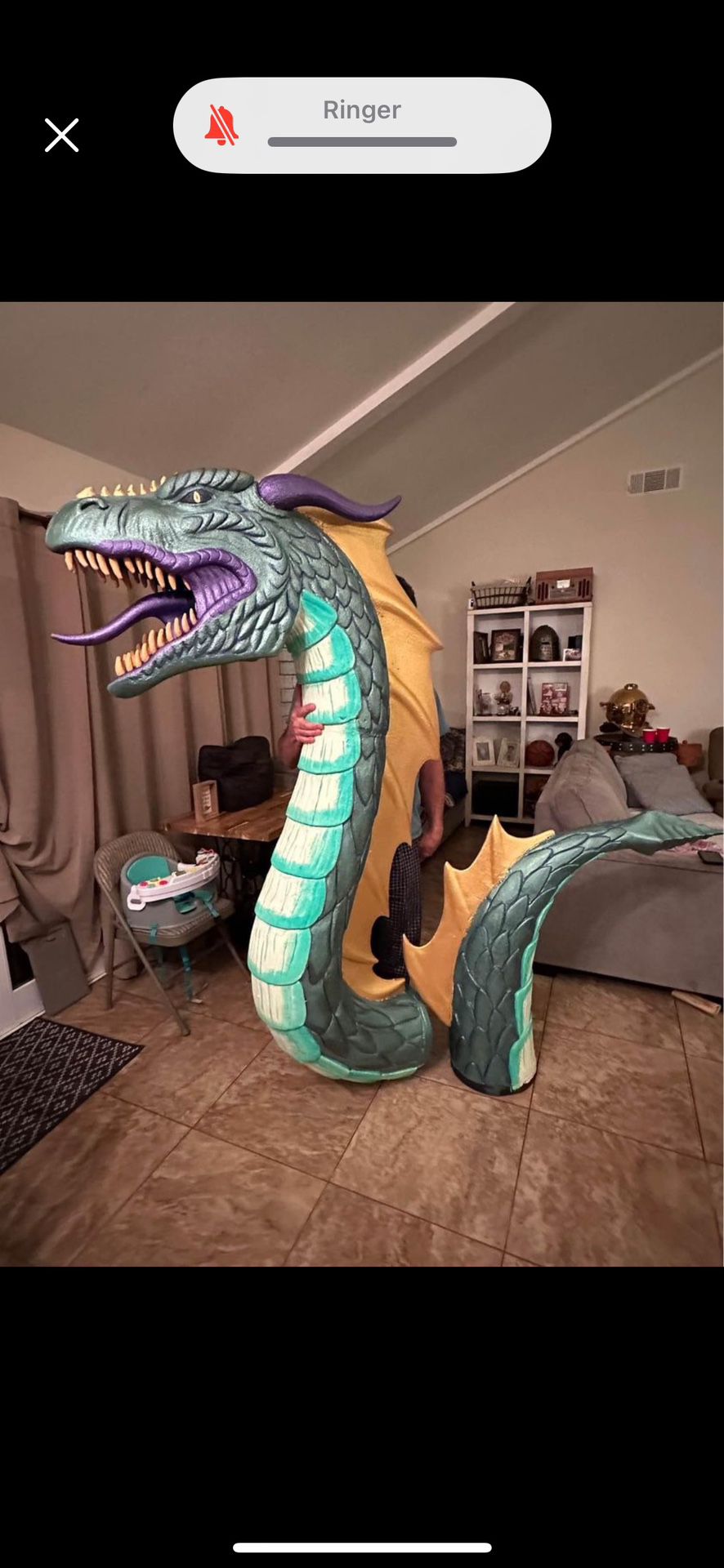 7 Ft Tall Giant Dragon Movie Prop