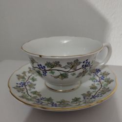MARLBOROUGH AUTUMN VINE BONE CHINA ENGLAND PORCELAIN TEA CUP SET 