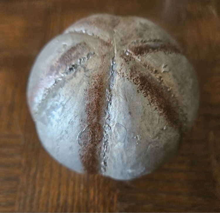 Metallic Gray and Brown Pumpkin Decorative Sphere 4.5" Diameter