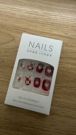 Brand New Press On Nails 24 Sizes Red Glossy 24pcs, Nail Glue Included