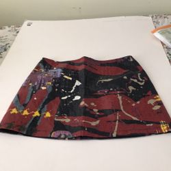 EXPRESS PAINT COATED CANVAS MINI SKIRT