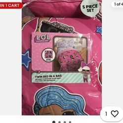 $50🍓🍓 LOL Surprise 5 Piece Set Twin Bedding Set Bed In A Bag🆕️R505