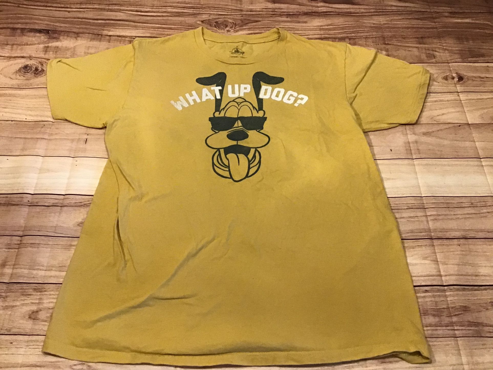 Disney Pluto “what Up Dog” Mens T-shirt Large -preowned