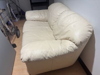 White leather couch/loveseat