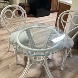 Cute White Rattan Bistro Set $45