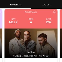 Letlive Tickets At The Wiltern In L.A