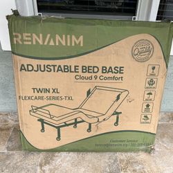 Twin XL Adjustable Bed Frame with Side Rails for Adults - Adjustable Base Only, Wireless Remote, Under-Bed Light, Zero Gravity Electric