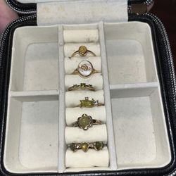 Green & Gold Ring Set