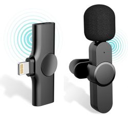 iDiskk 【Plug-Play with 2 Clips】 iPhone iPad Wireless Microphone for Youtubers,Facebook Live Stream,Vloggers,Interview,Auto-syncs Clip-on Lapel Mic for