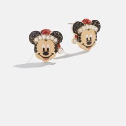 Disney Mickey Mouse Santa Hat Christmas Baublebar Iconic Earrings New