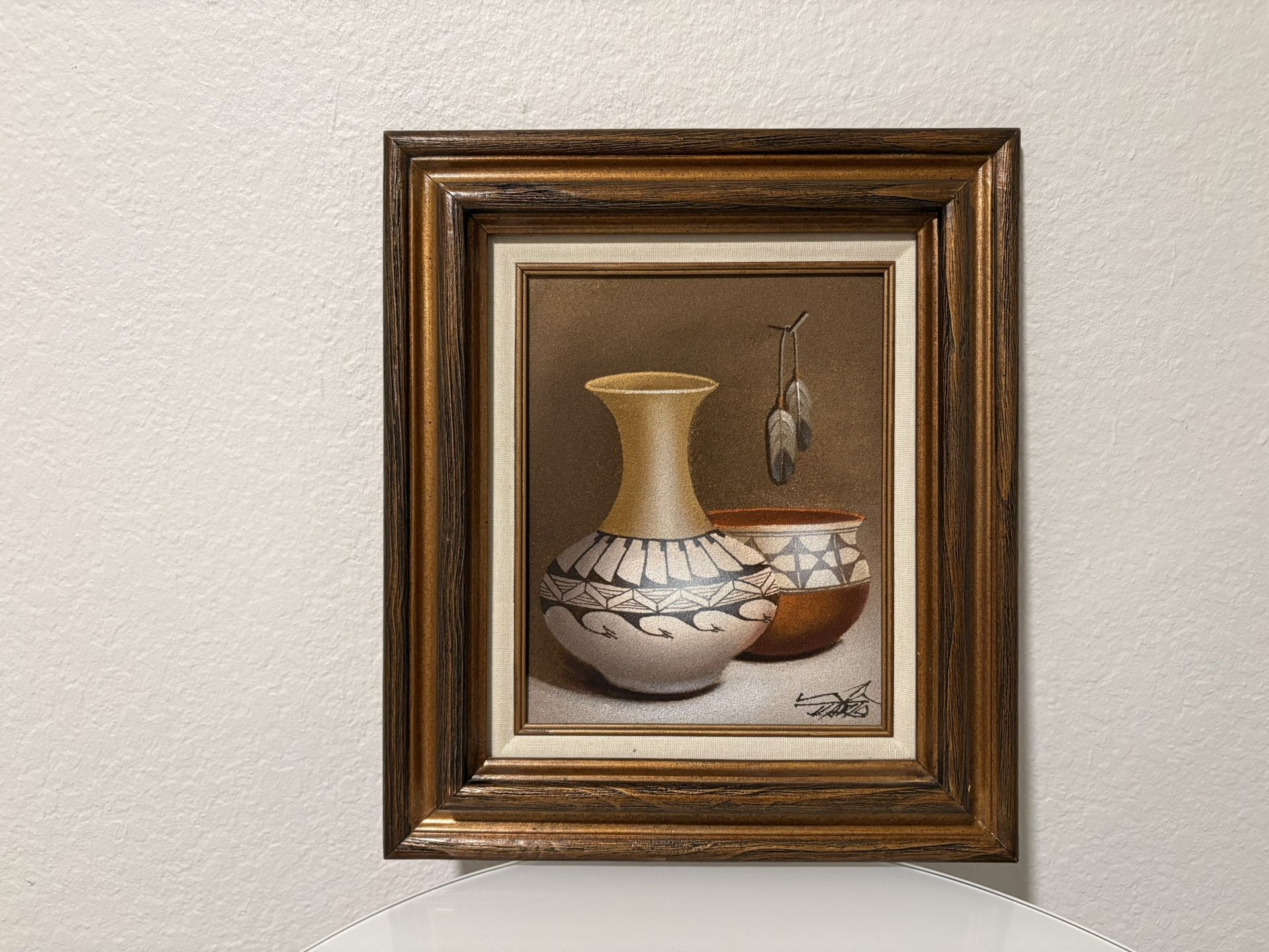 Original Art Myung Mario Jung Sand Painting Southwestern Pottery