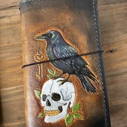 Handtooled Standard Size Trifold Travelers Notebook