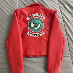 Red Woman Leather Jacket