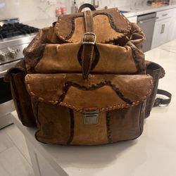 Handmade And Stitched Leather Backpack